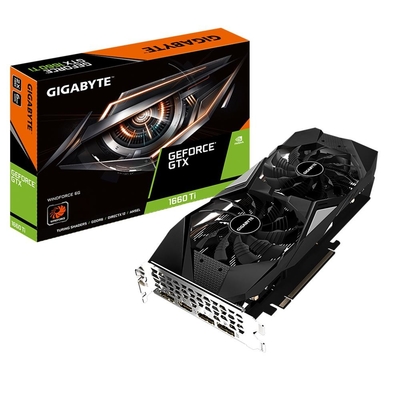 GIGABYTE GeForce GTX1660Ti WINDFORCE 6G GPU dengan Kartu Grafis Penggemar Blade Unik 2 X 100 mm (GV-N166TWF2-6GD)